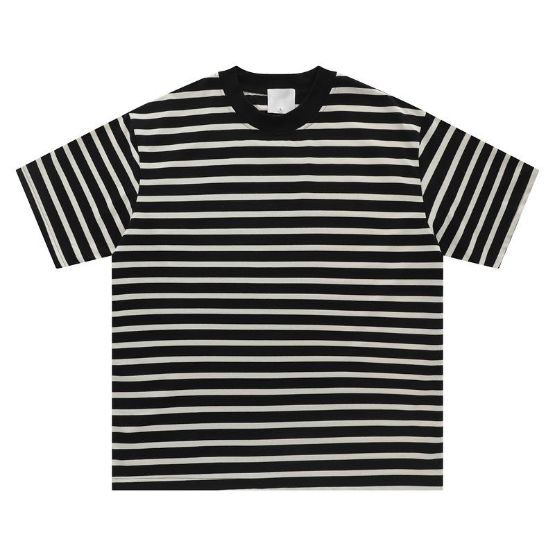 

Мужская футболка YPRS в японском ретро стиле с цветными блоками и полосками, с коротким рукавом - трендовый студенческий наряд на лето 2024 Extra Large абрикосовый/чёрный