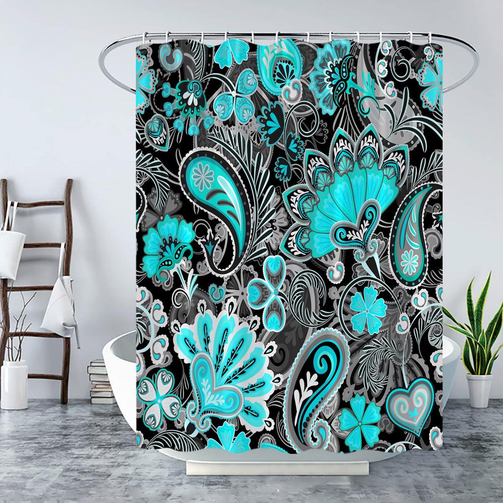 Boho Floral Shower Curtain for Bathroom,Paisley Mandala Shower Curtains,Colorful Bathroom Curtain,Durable Waterproof Bath Screen