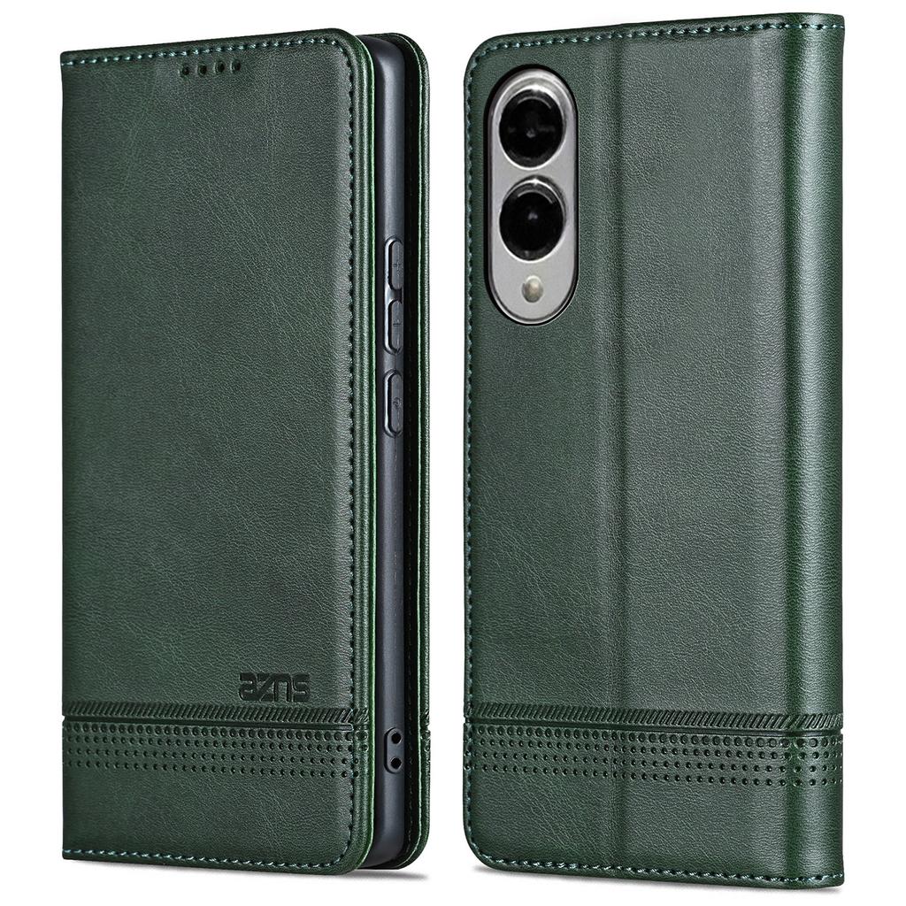 AZNS For Samsung Galaxy S25 Edge Case Cowhide Texture PU Leather Wallet Phone Cover