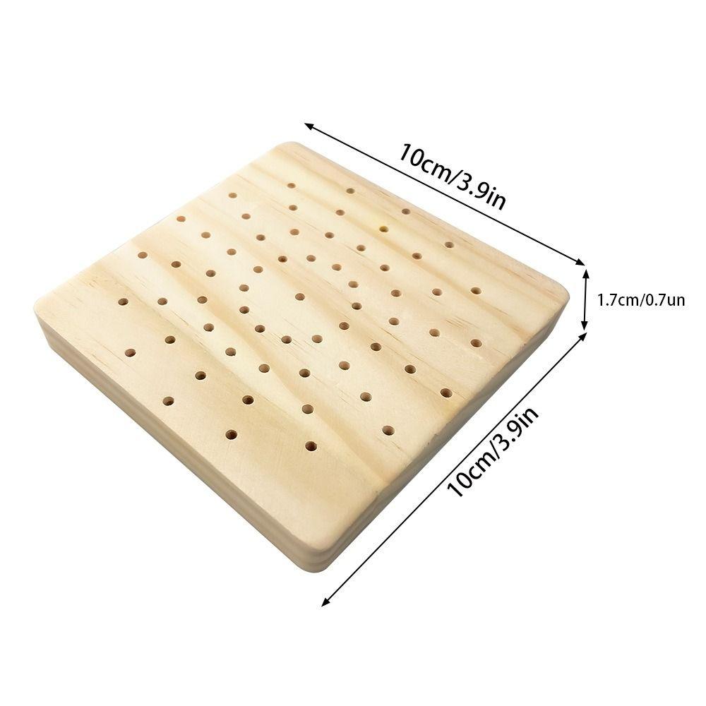 2Pcs Square Wooden Polishing Head Storage Board Save Space Nail Tools Storage Stand  Manicure Tools