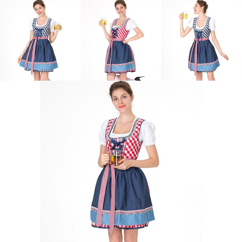 Oktoberfest Plain Dress Costume For Women Featuring Charming Vintage Style Design