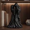 Dark Narrative Sculpture Gothic Faceless Lovers Figurine, Ghost Couple Sculpture, Mysterious Aesthetic Desk Ornament Desktop for Shelf Mantel