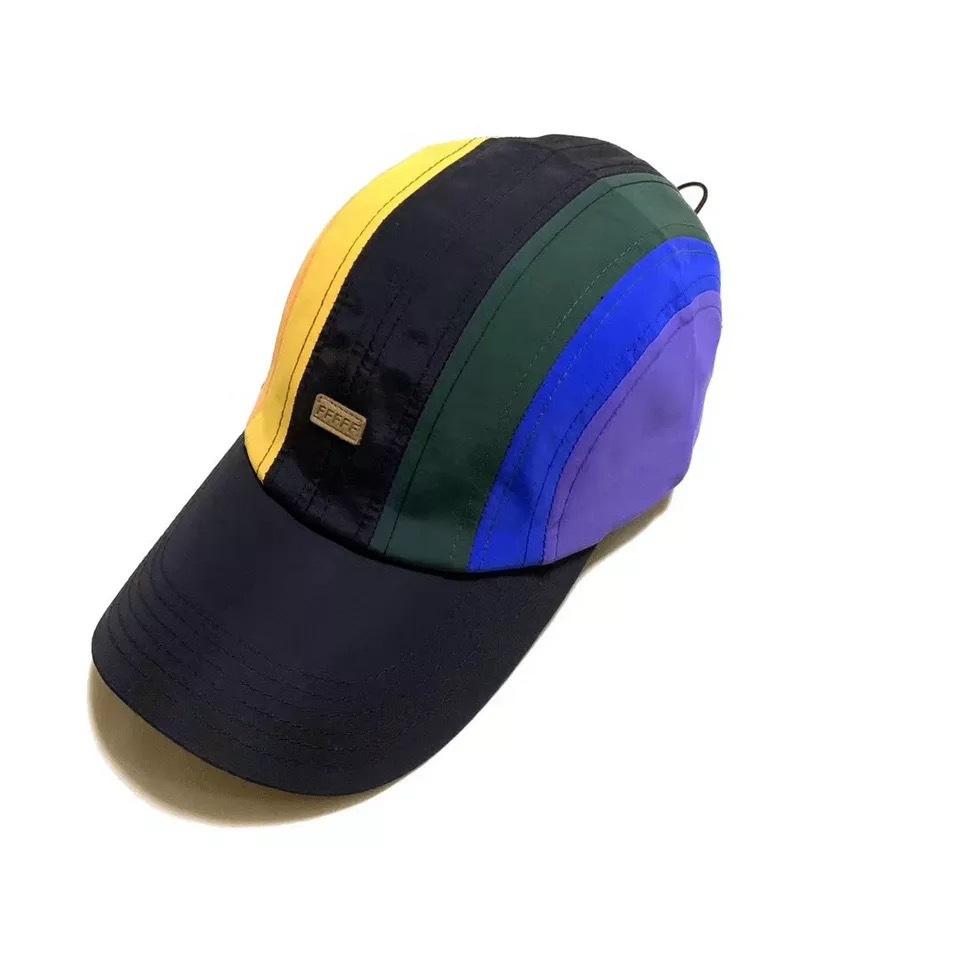 Hat Female Sunscreen Alphabet Harajuku Trend Rainbow Splicing Melon Rind Baseball Cap Outdoor Couple Sun Hat
