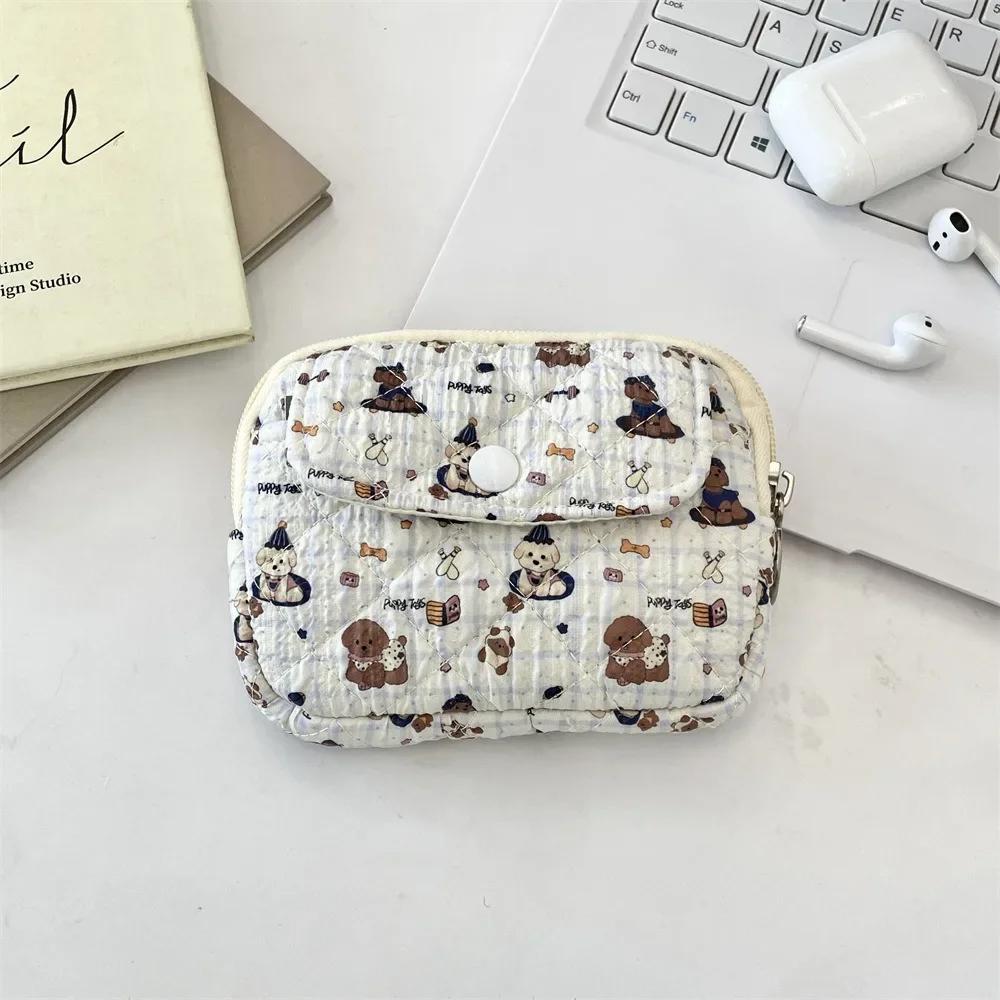Cartoon Printing Mini Canvas Coin Purse Multifuctional Small Lipstick Bag Jewelry Packing Bag Card Holder
