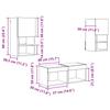 TV Wall Shelves with LED Light Strips 4 pcs Reclaimed Wood Effect Particleboard