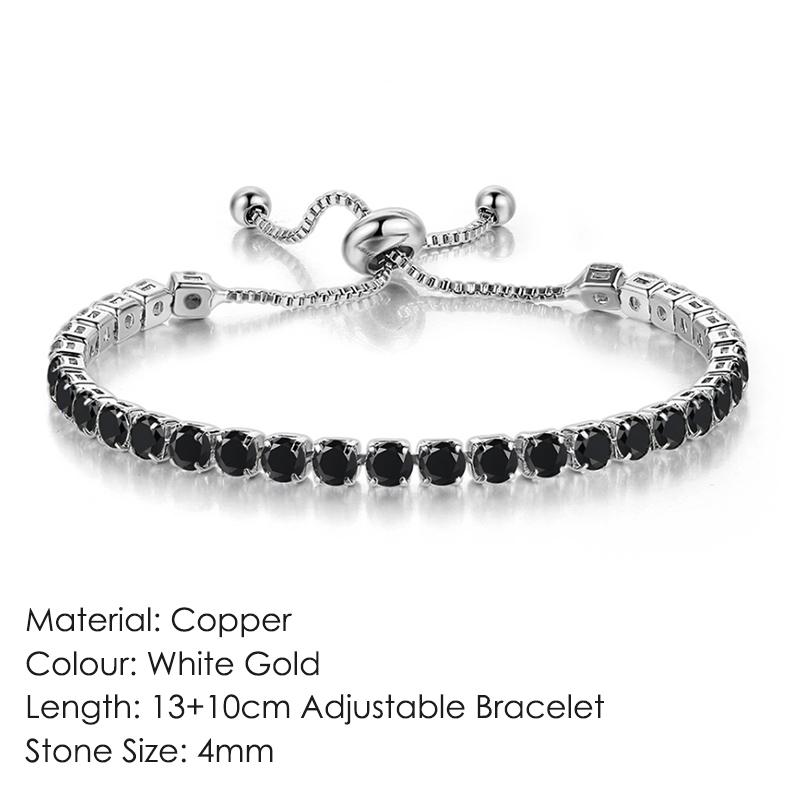 ZHOUYANG Tennis Bracelet For Women Luxury Handy Adjustable 4 Claws Mosaic 4mm Zirconia Rose Gold Color Fashion Jewelry Gift H133