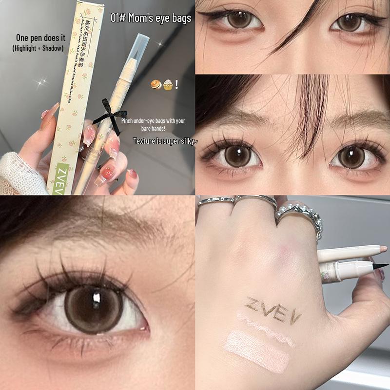 

ZVEV Двусторонний стик для осветления и контуринга под глазами - Жемчужное сияние и матовый хайлайтер для глаз и лица, тени для нижнего века, подводка.