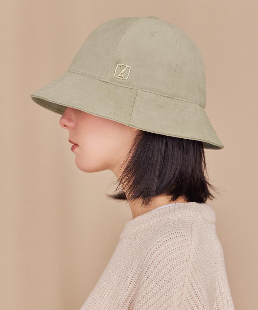 Bajal Va Square Studded 6-Panel Bucket Hat Light Khaki