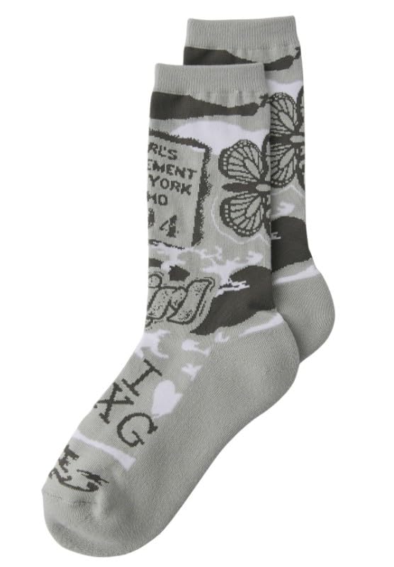 

College Graphic Jacquard One Size X-girl Socks, 105253054023, Gray, сірий колір