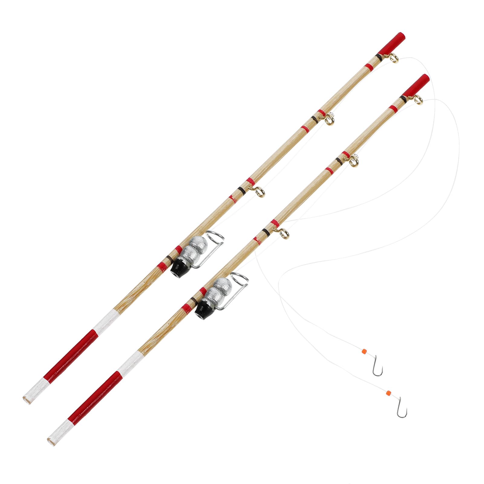 

VICASKY 2-Piece Miniature Fishing Rod for Kids, Model Toys, Crafts, Dollhouses, and Decorations, Wooden