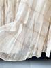 Design-Forward Plaid Mesh Midi Skirt: 2026 Spring/Summer Women's Wrinkled Drape Resort Skirt