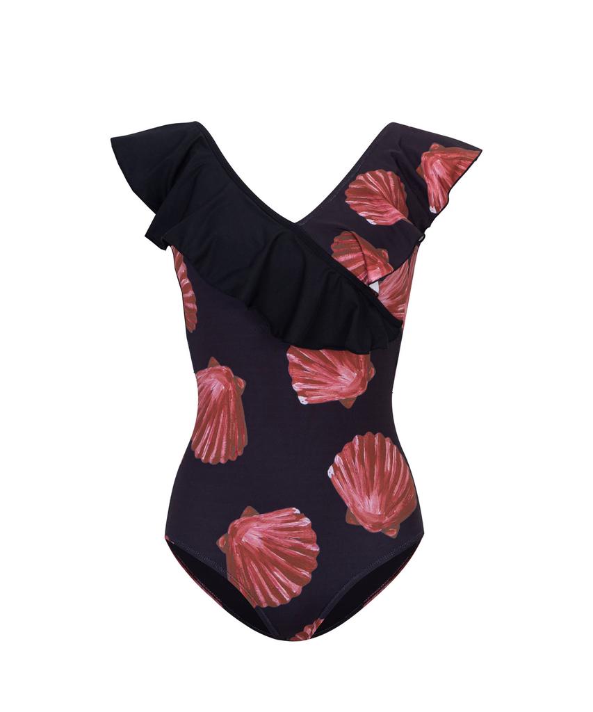 Soltipeullawo Shell Frill Monokini Black