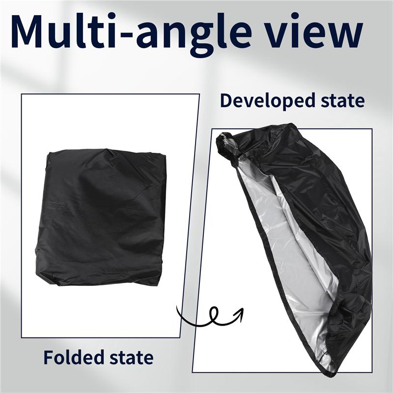 Snowmobile Cover Waterproof Dust Trailerable Sled Cover Anti-UV Winter Motorcycle Outdoor Black
