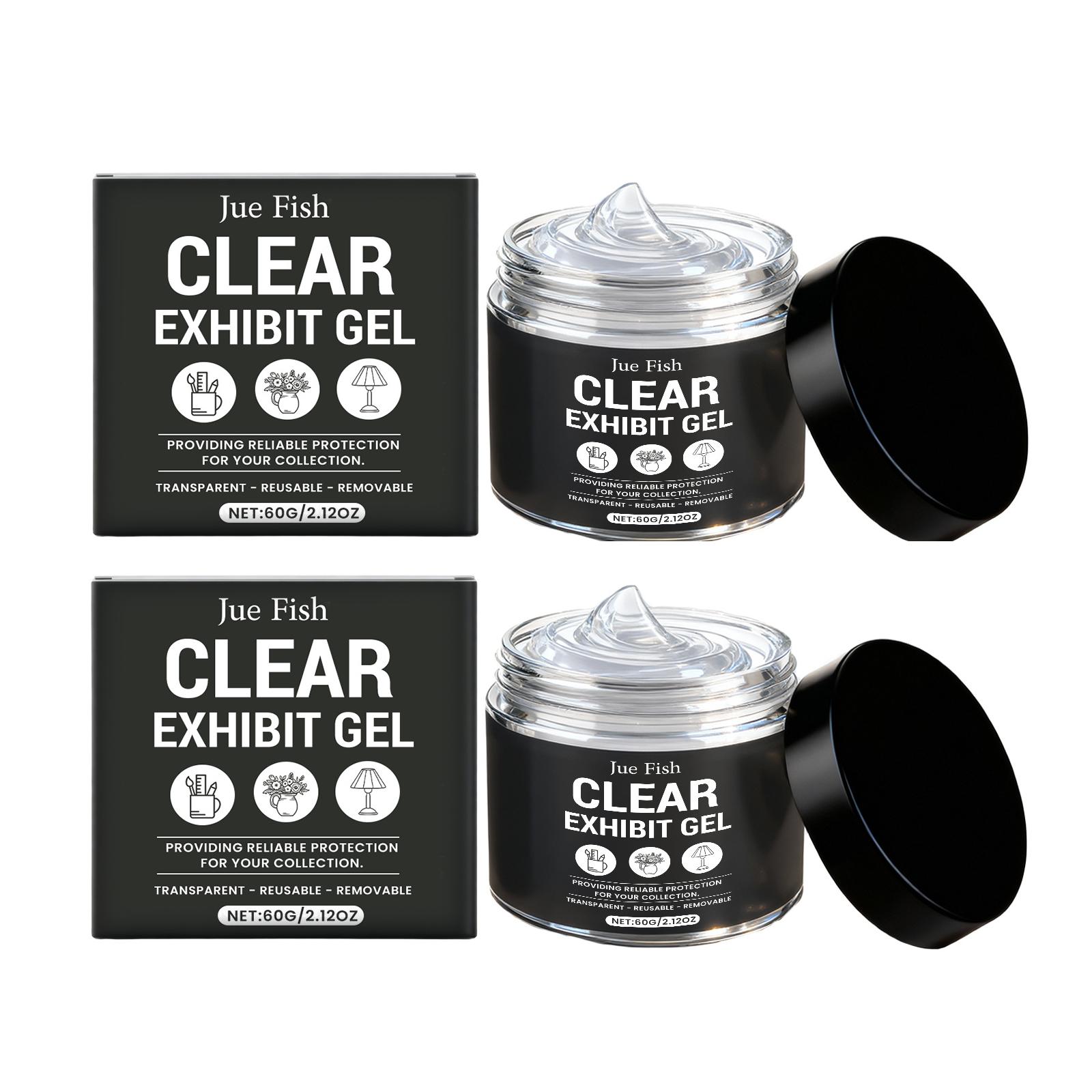 Čirý fixační gel 60 g Odnímatelná muzejní vosková hmota, Znovu použitelná & Nezanechává zbytky, Chrání vázy, sbírky & akční figurky před pádem & vibracemi 2PCS