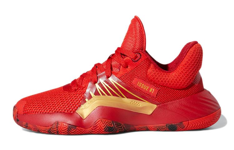 

Adidas D.O.N. Issue #1 J Slip Resistant And Breathable Low top Performance Basketball Shoes Red Gold Teenagers EF2935 36