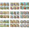 6PCS DIY Easter Theme Rhinestone Diamond Art Mosaic Postcards Diamond Art Greeting Cards for Birthdays Thanksgiving and Holidays