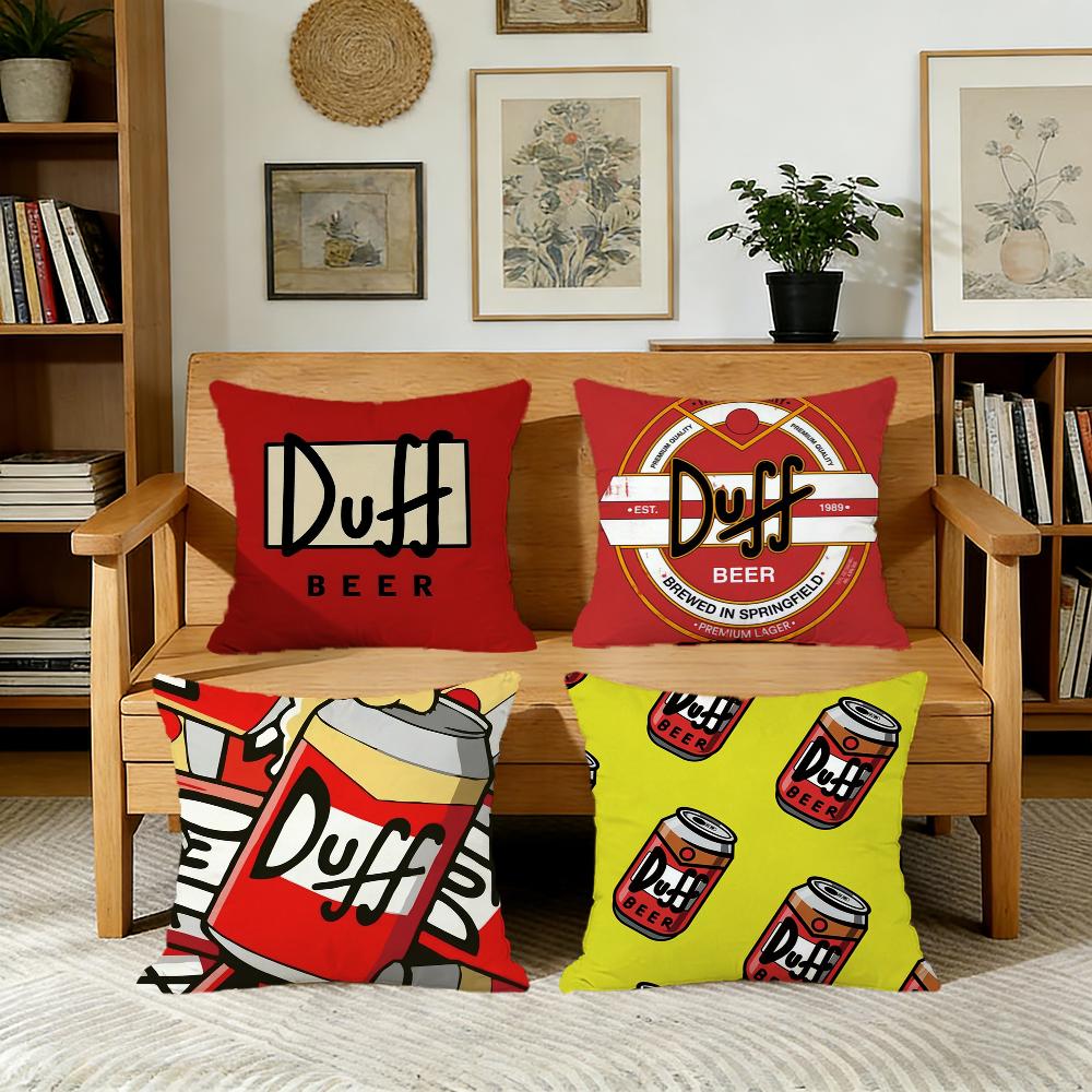 Jessica Chen Unisex Unique Funny D-Duff Beer Cushion Cover For Pillow Printing Sofa Decoration Home Car Room Coffee Shop Office Nordic Simplicity