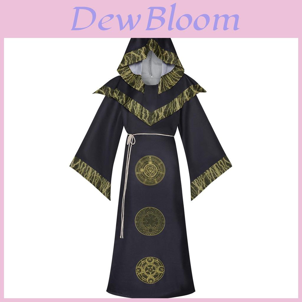 Costume Cosplay Veste da Mago Fantasy per Halloween e Spettacoli Teatrali in Materiale Poliestere