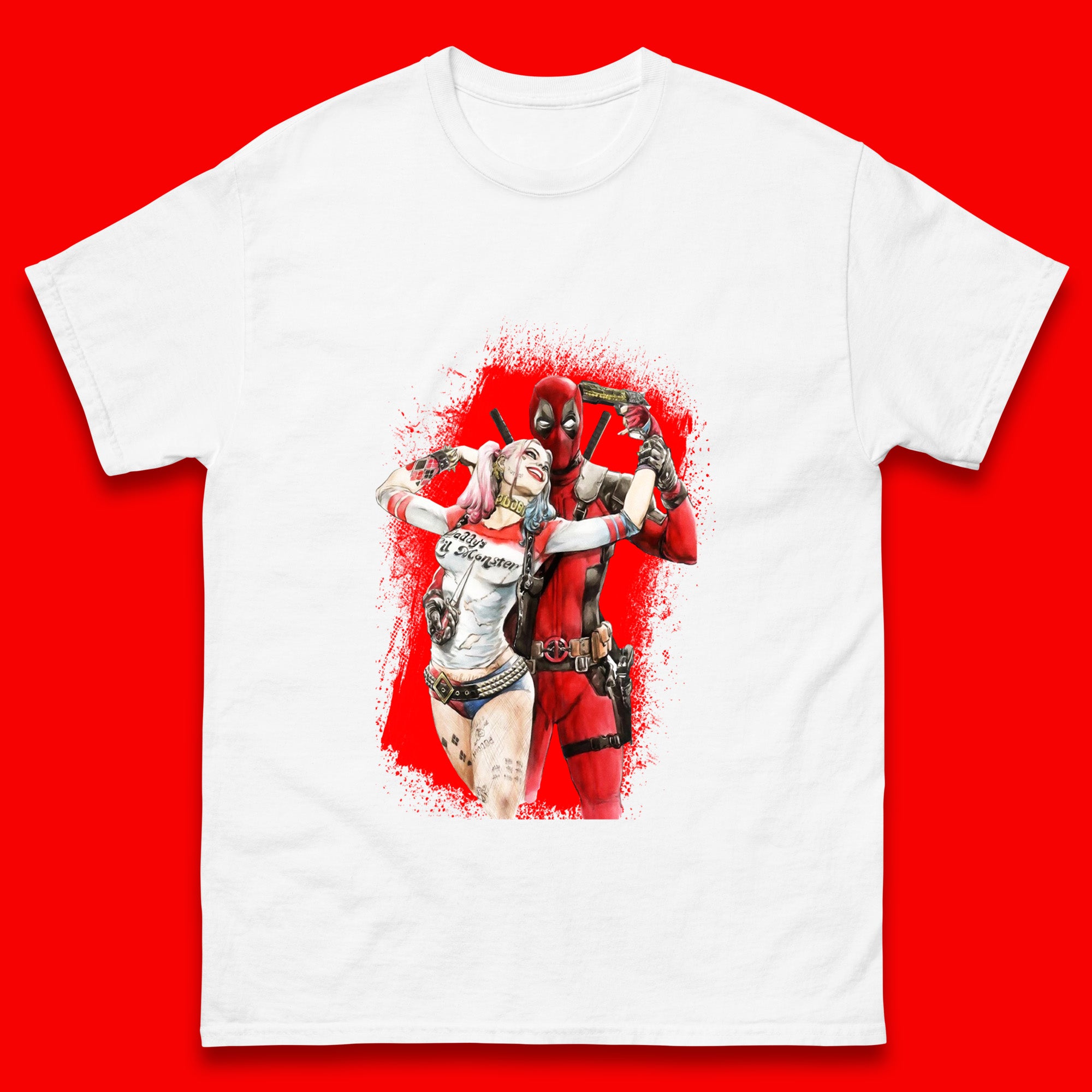 Hot DC Anime Suicide Squad Harley Quinn Deadpool Fanfiction Poster Funny Superheroes DC Comics Deadpool E Quinn Mens Tee Top S