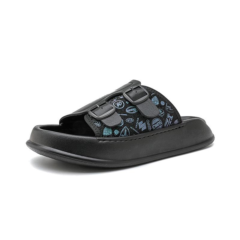 2025 new fashion trend trendy brand slippers trendy drag men's casual one-word beach slippers 371224-R