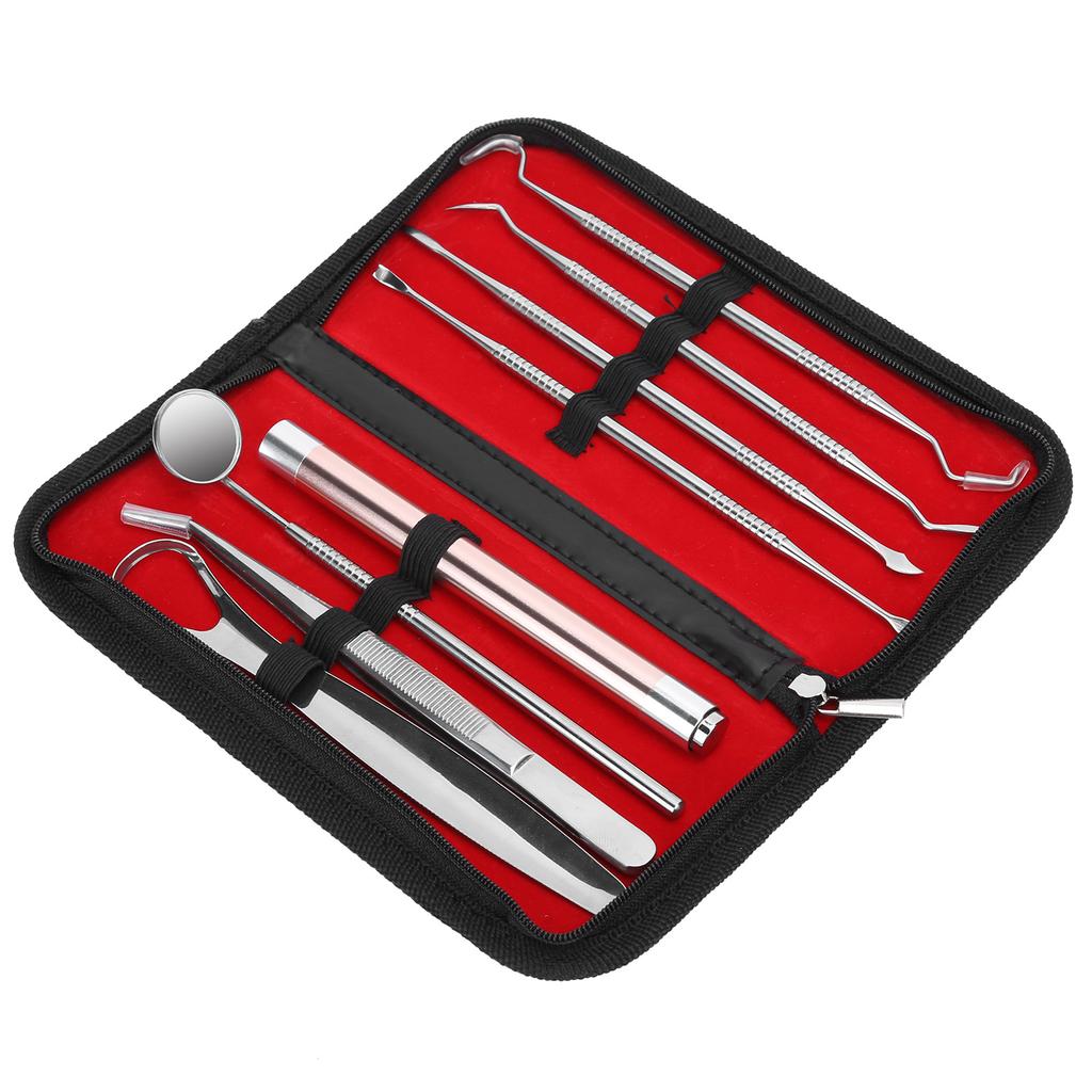 8pcs   set Dental Tartar Scaler Teeth Pick Teeth Tartar Scraper Mouth Mirror Flashlight