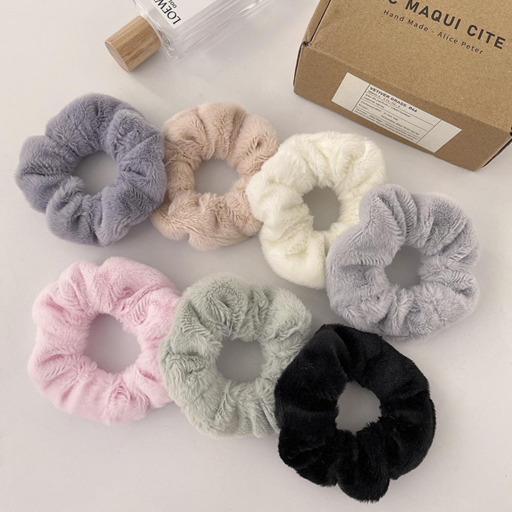 Korean Retro Folded Chiffon Scrunchies for Women, Sweet Temperament Oversize Hair Tie