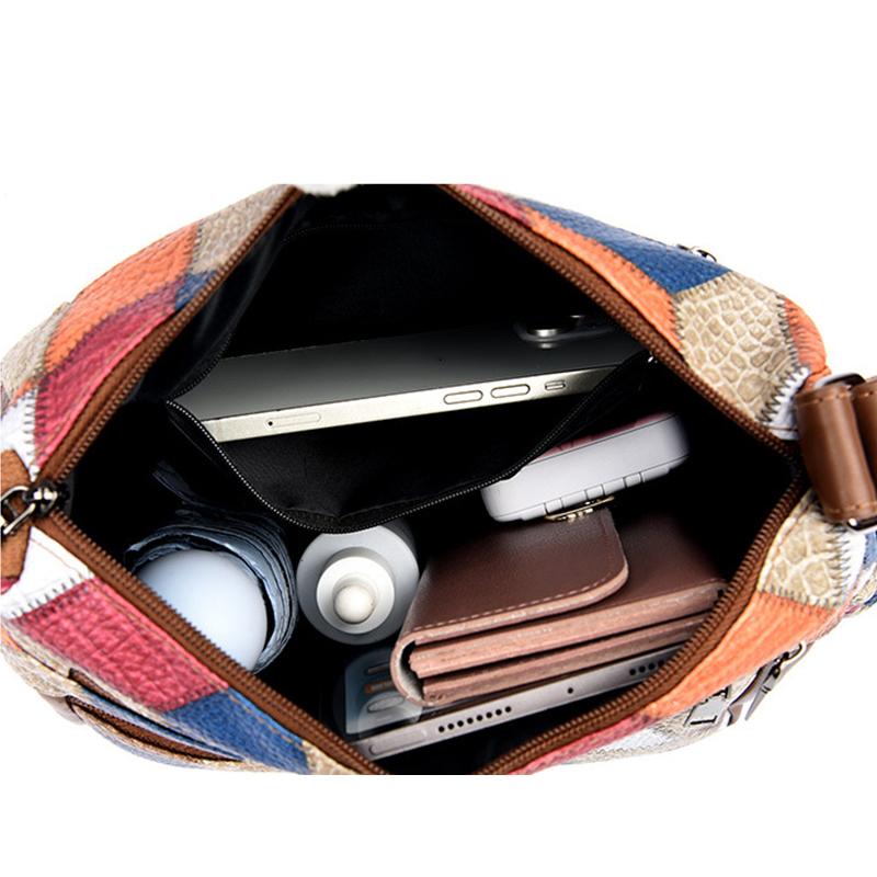 Yogodlns Damen Messenger Bags Neue PU Leder Handtasche Geneigte Schultertasche Weibliche Umhängetasche Vintage Plaid Muster Tasche