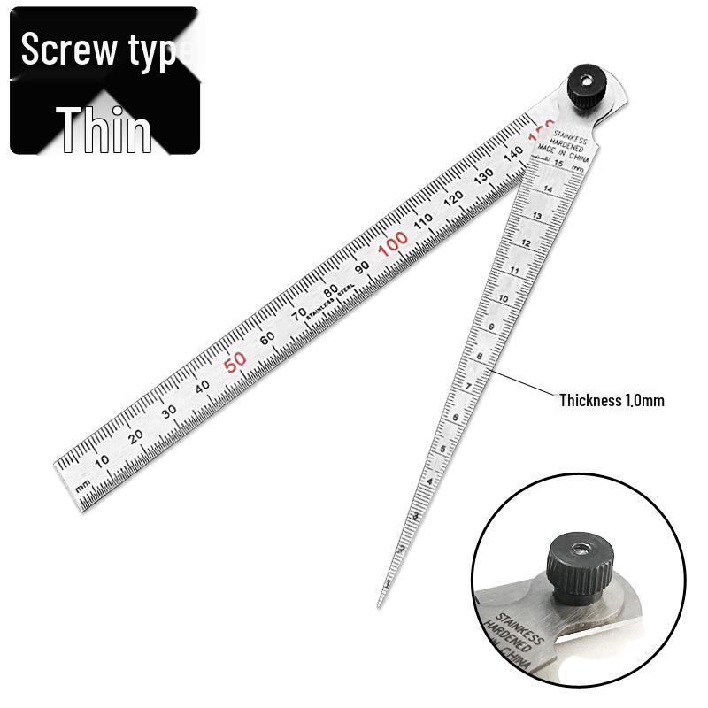 Stainless Steel 1-15mm Feeler Gauge Set: Straight Ruler, Wedge, Taper, Hole & Inner Diameter Measuring Tool