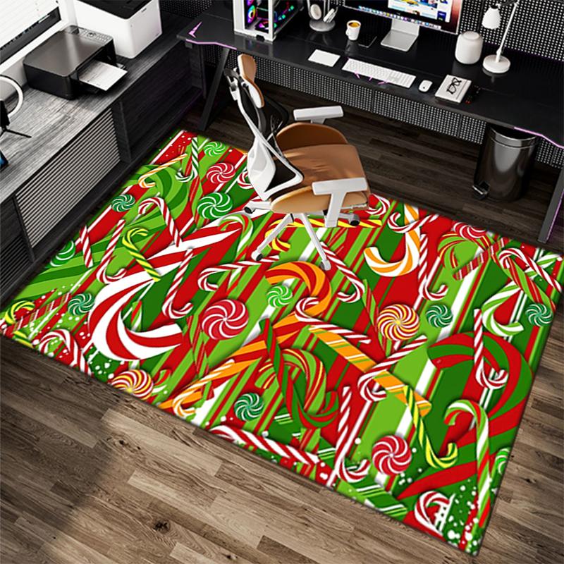 1Pc Food Theme Printed Circular Carpet, Home Door Mat, Outdoor Travel Protection Carpet B6