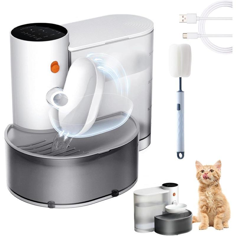 Smart Pet Water Fountain, 3L/106oz Smart Cat Water Fountain, Automatic Wireless Pour-Over Cat Water Dispenser with Intelligent Timed Drainage System, белый