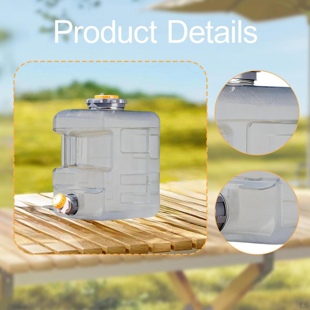 Water Container with Faucet Barrel Portable Side Handle Tank Bucket for Camping Barbecue