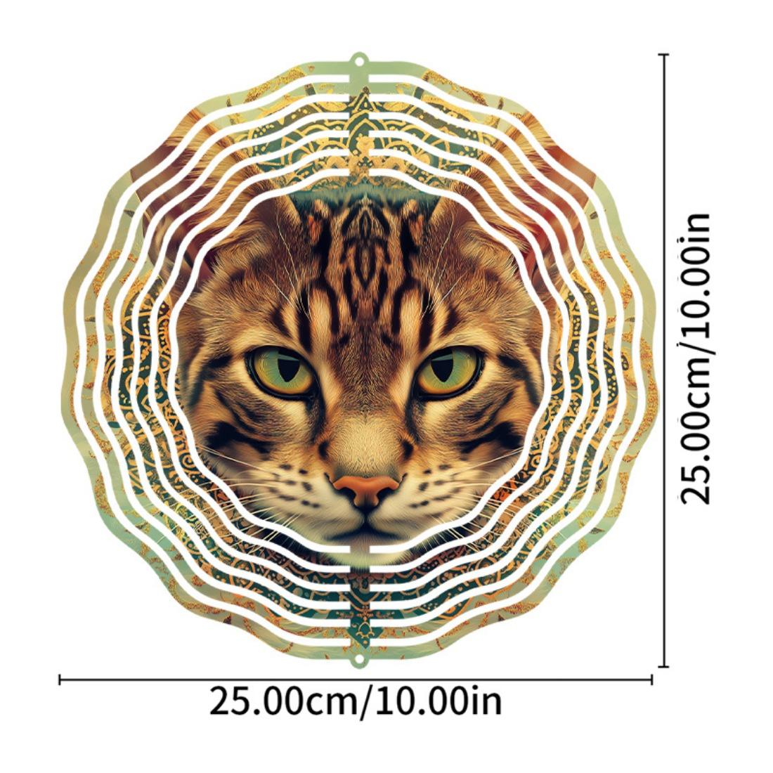 

Флюгер с кошачьим узором - Без батареек, крючок с вращением на 360° для движения в саду, идеальный праздничный подарок и декор для весны/лета