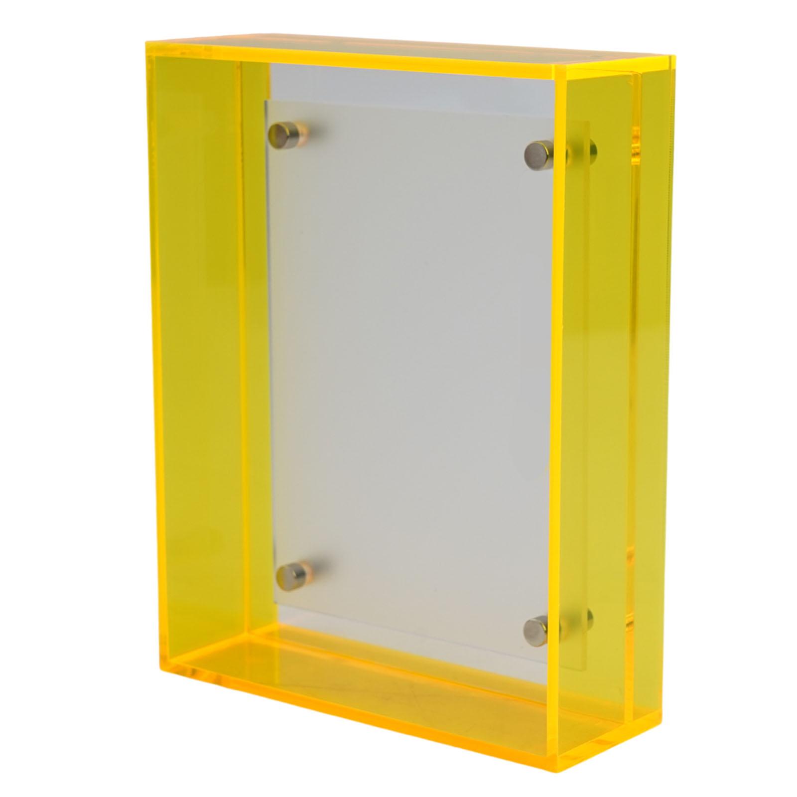 

Easy To Assemble Acrylic Picture Frame DIY Frame Auxiliary Installation Tools Elegant Design Frameless Picture Holder жовтий