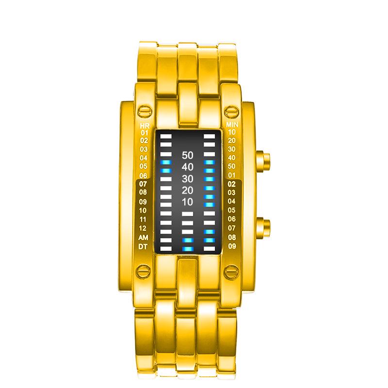 Koreanische Trendige LED Iron Man Dual-Line Binäre Mode Paar Studentenuhr
