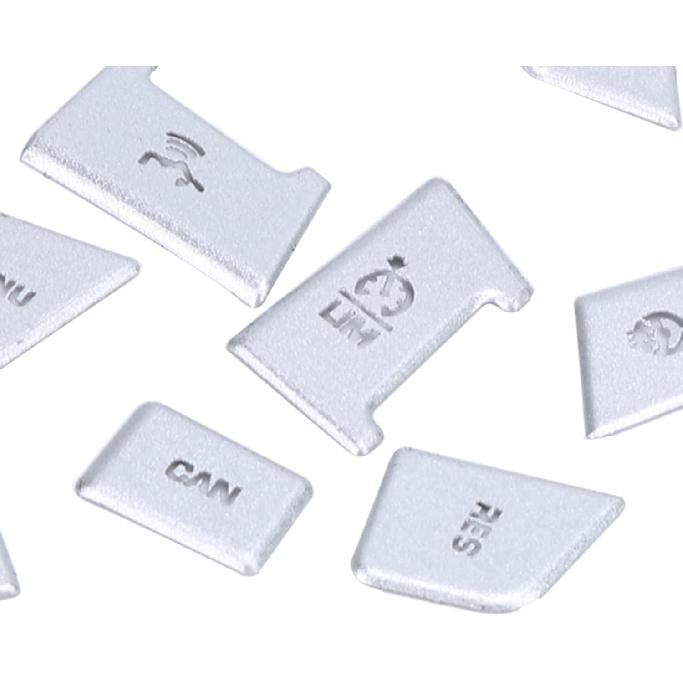 10PCS/Set Steering Wheel Button Trim,Aluminium Alloy Steering Wheel Control Switch Button Sticker Silver Replacement for Land Discovery Sport