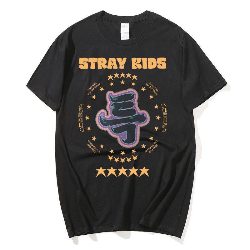 Support Stray Kids Combination Around Harajuku Print Fashion Men S And Women S T-Shirts Tops Short Sleeves S