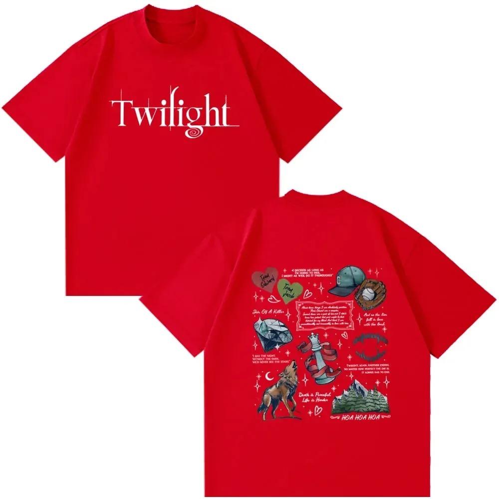 Twilight Movie Double Sided Tattoo Art Collage T-Shirt Saga Quotes Vintage White Unisex Women And Men T-shirts