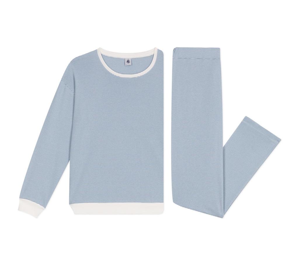 Petit Bateau Pajamas A0EAJ Light White XXS Blue/Off