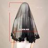 Black Lace Halloween Bride Lace Mantilla Bridal Wedding Veil Head Covering Scarf