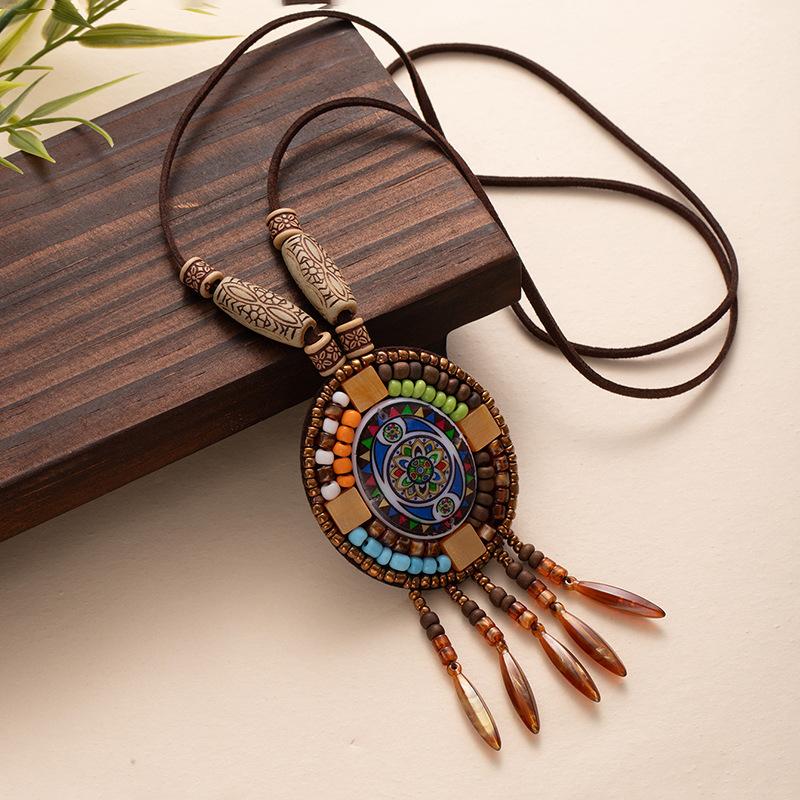 Handmade Braided Vintage Bohemia Necklace Women Nepal Jewelry Ethnic Leather Accessory