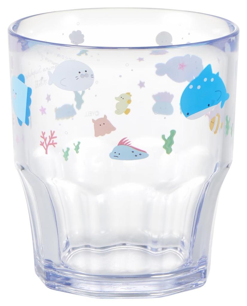 OSK Round Eye Aquarium Plastic Cup, Blue, 300ml, Made In Japan, Dishwasher Safe, Stylish, Cute Tumbler, Shatter-Resistant, Unisex, for Children,