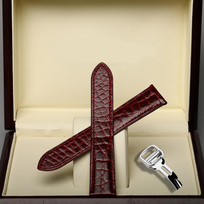 20 22mm Blue Purple Gray Pink Alligator Strap Replacement Cartier Tank London Men Women Folding Buckle Watch Strap Accessories