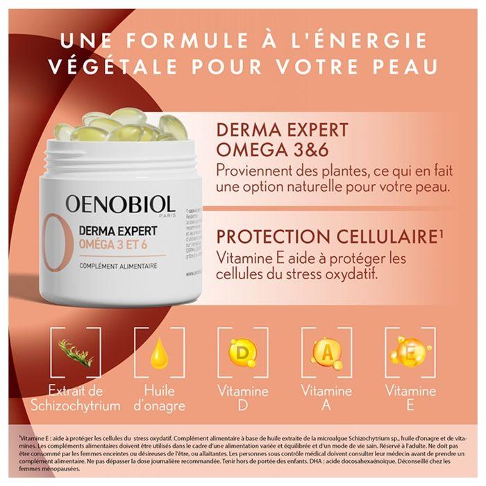 Oenobiol Complément Alimentaire Derma Expert Omega 3 et 6 - 30 Capsules Végétales
