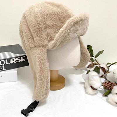 Women's and Men's Winter Boa Earflap Fur Hat Chestnut Trapper Hat