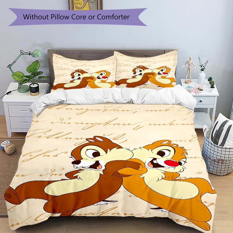 Chip Dale Adventure Print 3Pcs Bedding Setduvet Cover With 2 Bedropillowcase Home Birthday Gift