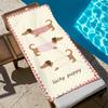 Cute Cartoon Dachshund Puppy Art dog soft Beach Towels Trip swim Pool bathing Towel Gym Spa home Decor Gift Holiday Vacation