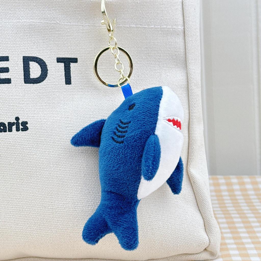Cross-Border Plush Shark Keychain Pendant - Cute Wedding Toss Doll Bag Charm