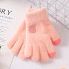 New children's children's gloves winter baby five-finger gloves boys and girls warm cartoon middle children's writing gloves winter