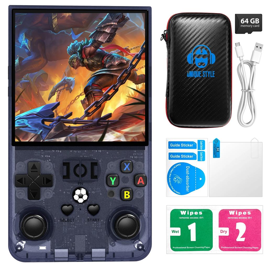 Open Source R36MAX Retro Handheld Video Game Console RK3326 Chip 64/128G Portable Pocket Game Player 4 HD Screen Game Console