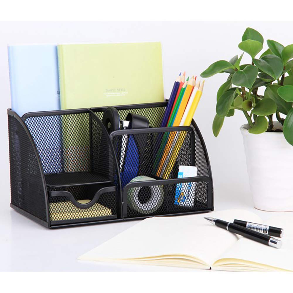 Desk Pen Metal Mesh Pen Small Item Storage Box with Pencil Case VANRA™ Organizer, Holder, Stand, Drawer, Multi-Function